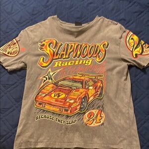 Racing Men’s T-Shirt - Gray with Red and Yellow Accents